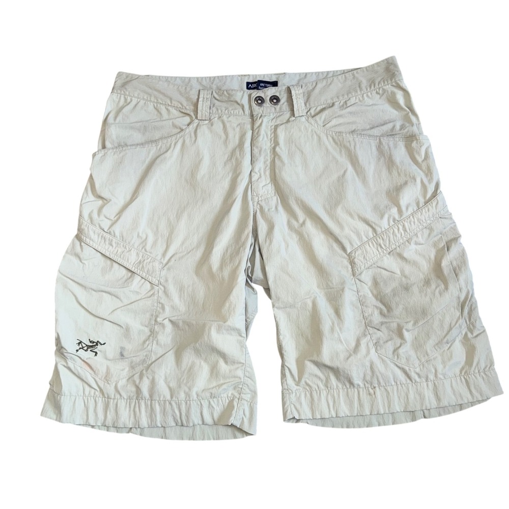 Arc'teryx Cargo Shorts Mens 36 Tan Good Nylon Lycra Technical Hiking Gorpcore
